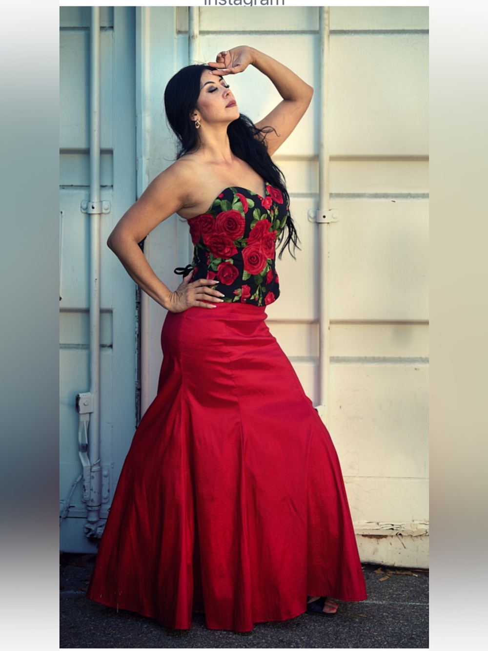 Elegant Red Maxi Skirt - Women's Formal Skirt